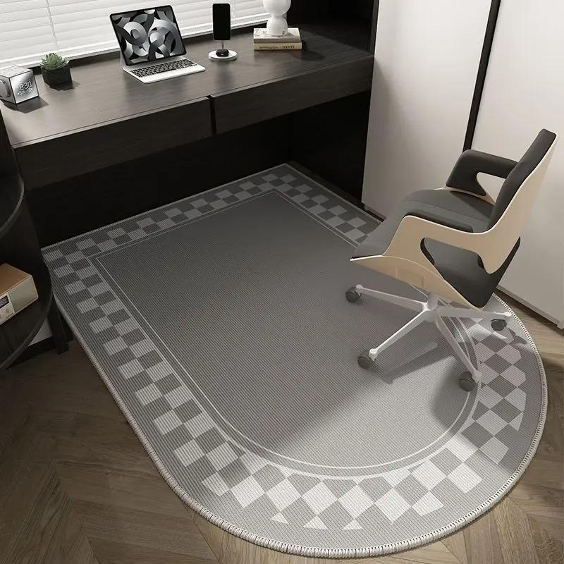 Non-slip Computer Chair Mat High-density Short-pile TPR Bottom Floor Mats for Study Tables Bedroom Modern Decorative Rugs