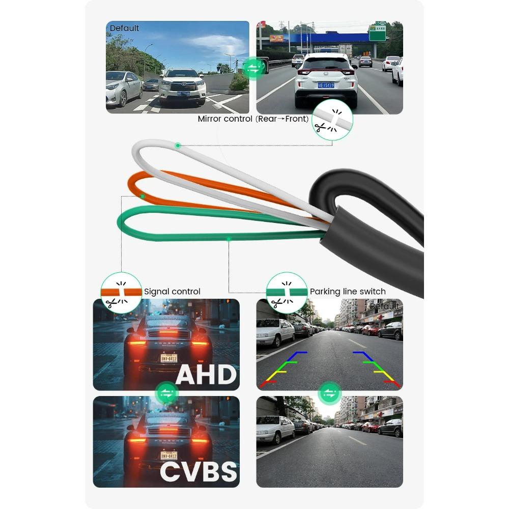 170° AHD 1920x1080P CBVS 720P Black Rear View Backup Parking Camera Metal Body Car Reversing Fisheye Lens Camera