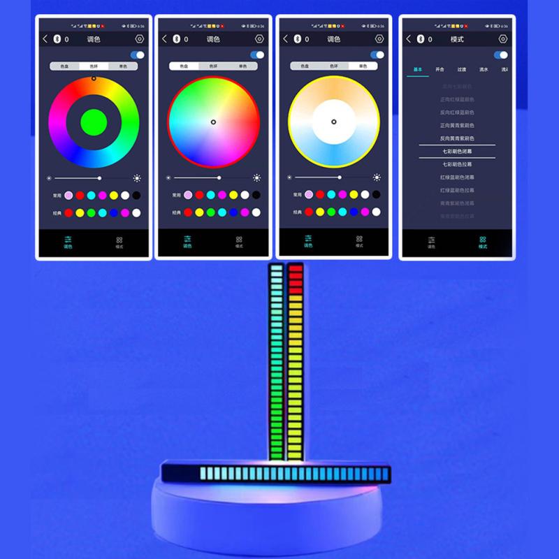 Led Rgb Music Sound Light Bar compatibil Bluetooth Control aplicație Luminozitate reglabilă Ritm muzical