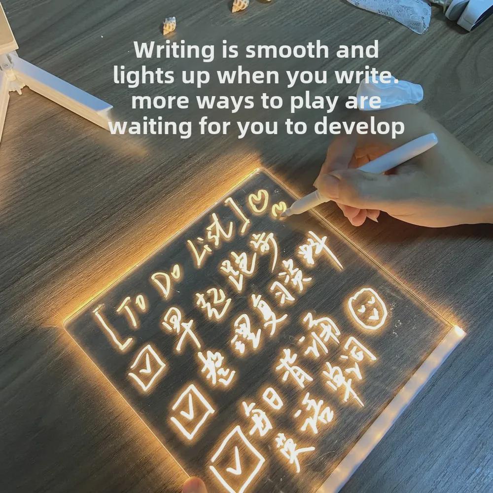 Beleuchtete Acryl-Schreibtafel für Kinder – löschbar, eigenständig, Cartoon-Design mit Licht