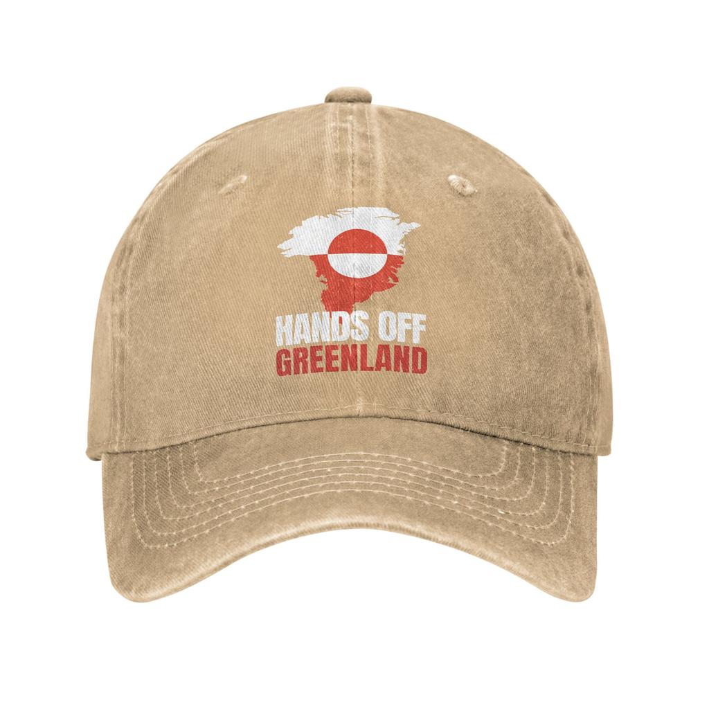 Hands Off Greenland Washed Baseball Cap  Vintage Sun Hip Hop Hats Summer Unisex-Teens Hiking Fishing Snapback Cap
