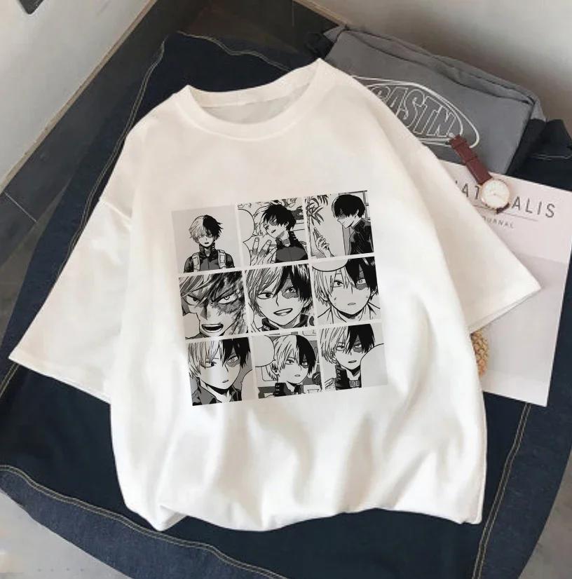 2026 New Anime My Hero Academia Shoto Todoroki Print Kids Tshirt, Summer Short Sleeve Harajuku Cartoon T Shirt for Boys Girls