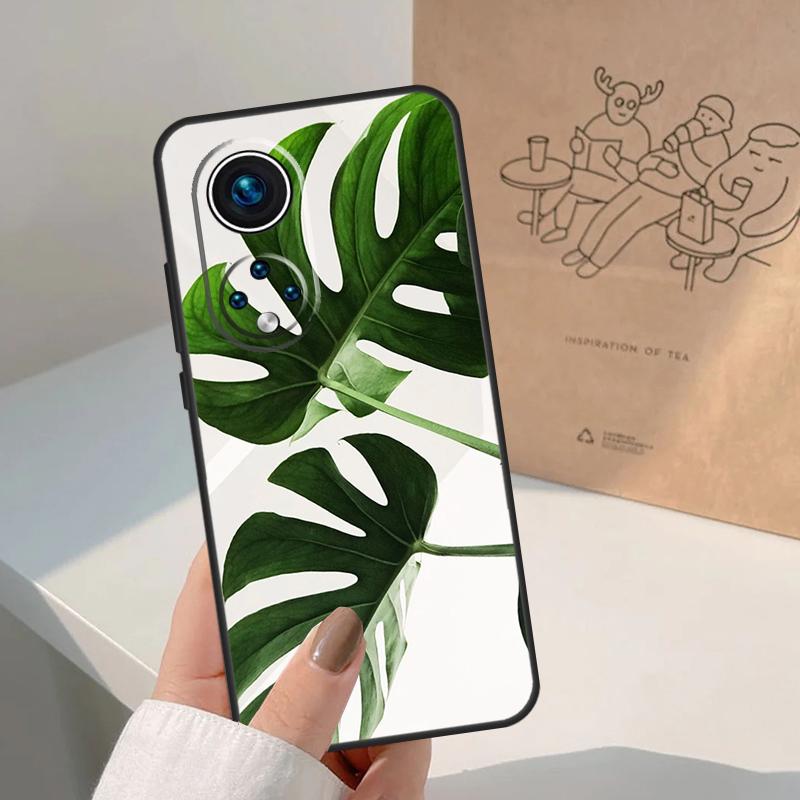 Leaves Monstera Green For Honor Magic 8 Pro 7 6 5 Lite Case For Honor Win RT 200 400 50 70 90 X8b X9a X9b X9c X9d