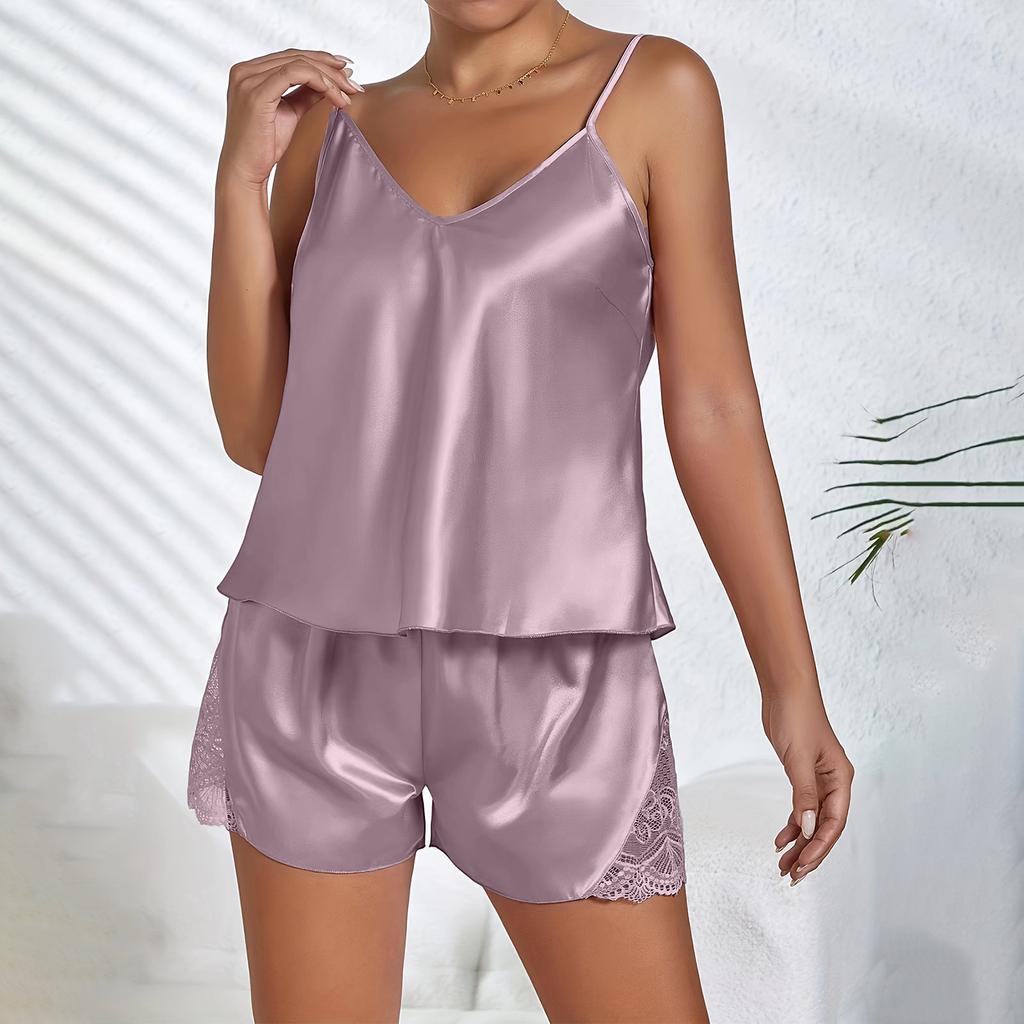 Women's Pajama Large Short Strap Shorts Pajama Set
