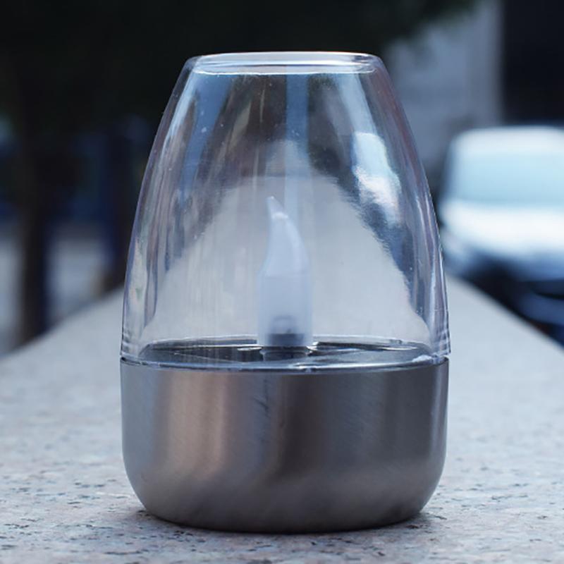 Solar Kerzenlicht Flammenlose LED Nachtlichter Edelstahl Wasserdicht Rasenlicht Außen Garten Geburtstagsfeier Deko