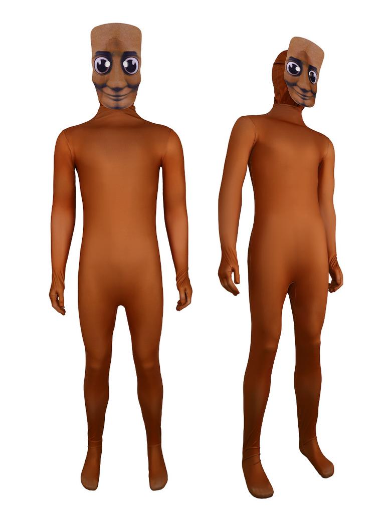 Game Brainrot Tung Tung Tung Sahur Cosplay Bodysuit and Mask Costume Anime Halloween Carnival Xmas Party Jumpsuit