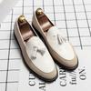 Fashion Luxury Brand Designer New Men Tassels Patchwork Dress Shoes Moccasins Wedding Prom Homecoming Party Loafers Zapatos Hombre