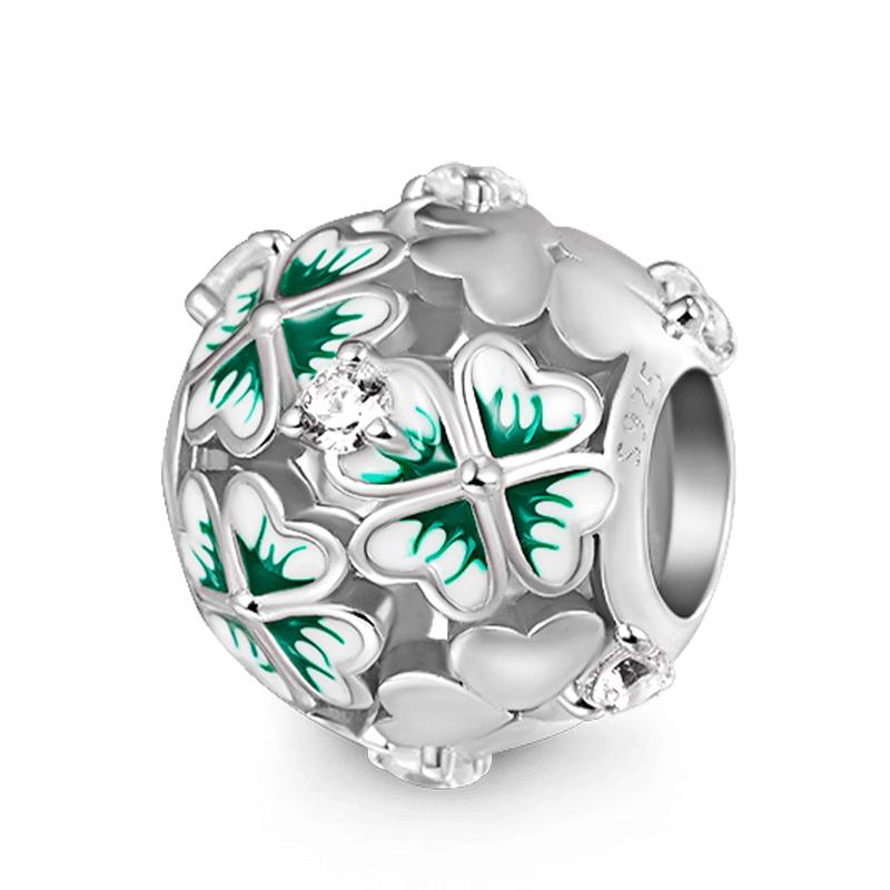 Fashion Copper Lucky Four Leaf Clover Series Charms Beadsad Aptation Fit Original Diy Bracelet Birthday Jewelry