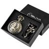 Fullmetal Alchemist Silver/Bronze Pocket Watch Pendant Men's Quartz Pocket Watch Japan Anime Necklace Clock High Grade Gifts Set