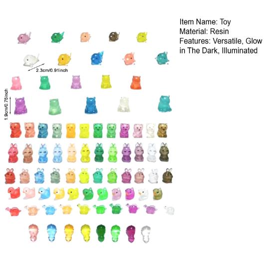 Im Dunkeln leuchtende Mini-Tierfiguren Mysteriöse Überraschungstüten Spielzeug Leuchtende Bauernhof-Ozean-Figuren Niedliche Harzdeko für DIY-Bastelarbeiten & Märchengärten