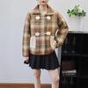 Removable Double-layer Neck Plaid Sweater Jacket Women's Autumn and Winter New High-end Knitted Double-sided Woolen Cardigan