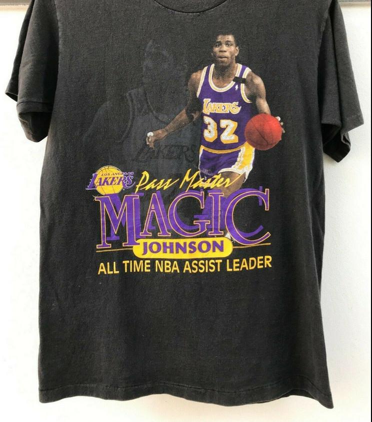 1990 Винтажная футболка MAGIC JOHNSON All Time Унисекс M