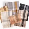 Womens Plaid Scarf Faux Cashmere Long Shawl Winter Warmth Neck Protection Commute
