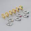 Vintage Quadratische Mikro-Pavé Zirkon Ohrringe Damen Nischen-Design Leichter Luxus High-End Mode Farbige Diamant Creolen