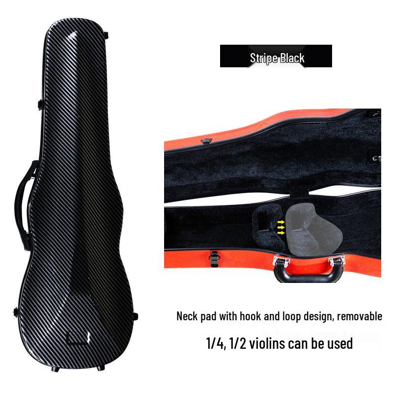 Kyliesman Carbon Fiber Violin Case: 1/4 & 1/2 Sizes, Double Shoulder, Lightweight Instrument Case