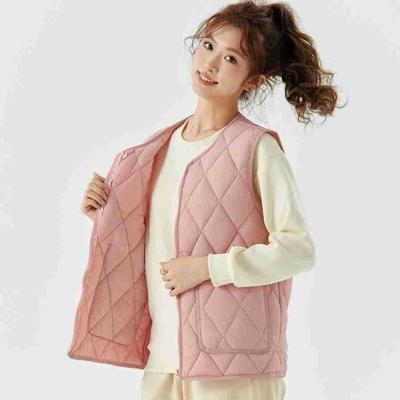 Women's Warmth Increased Thickened and Padded Inner Shoulders Women's Models Lamb's Wool Zipper Leisure Outer Wear Cotton Vests Fashionable and Warm