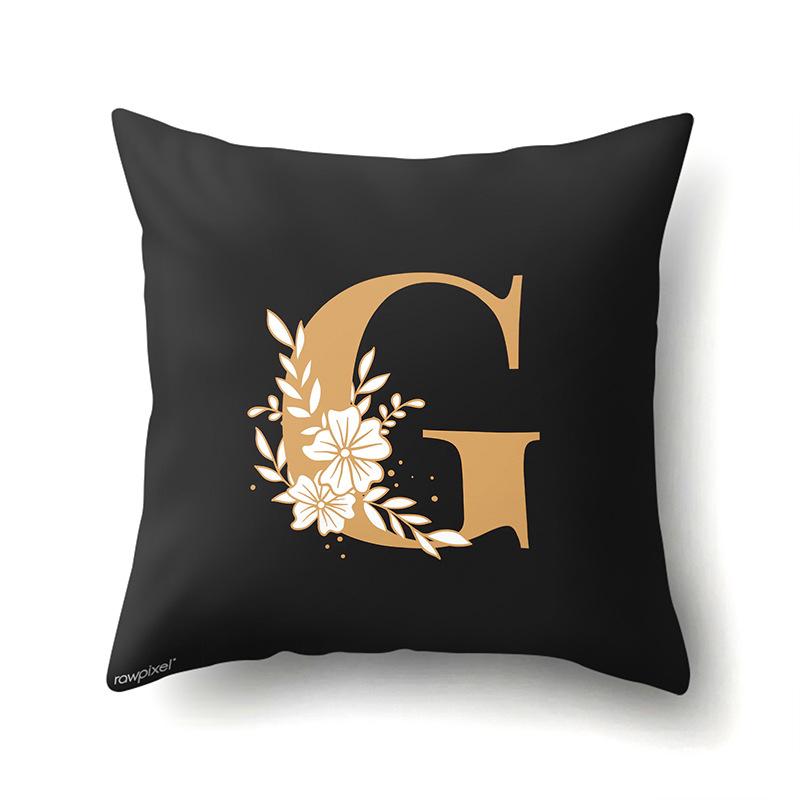 Polyester Kissenbezug Autodekoration Zuhause 26 Englische Buchstaben Gedruckt Taillenkissen Sofakissenbezug