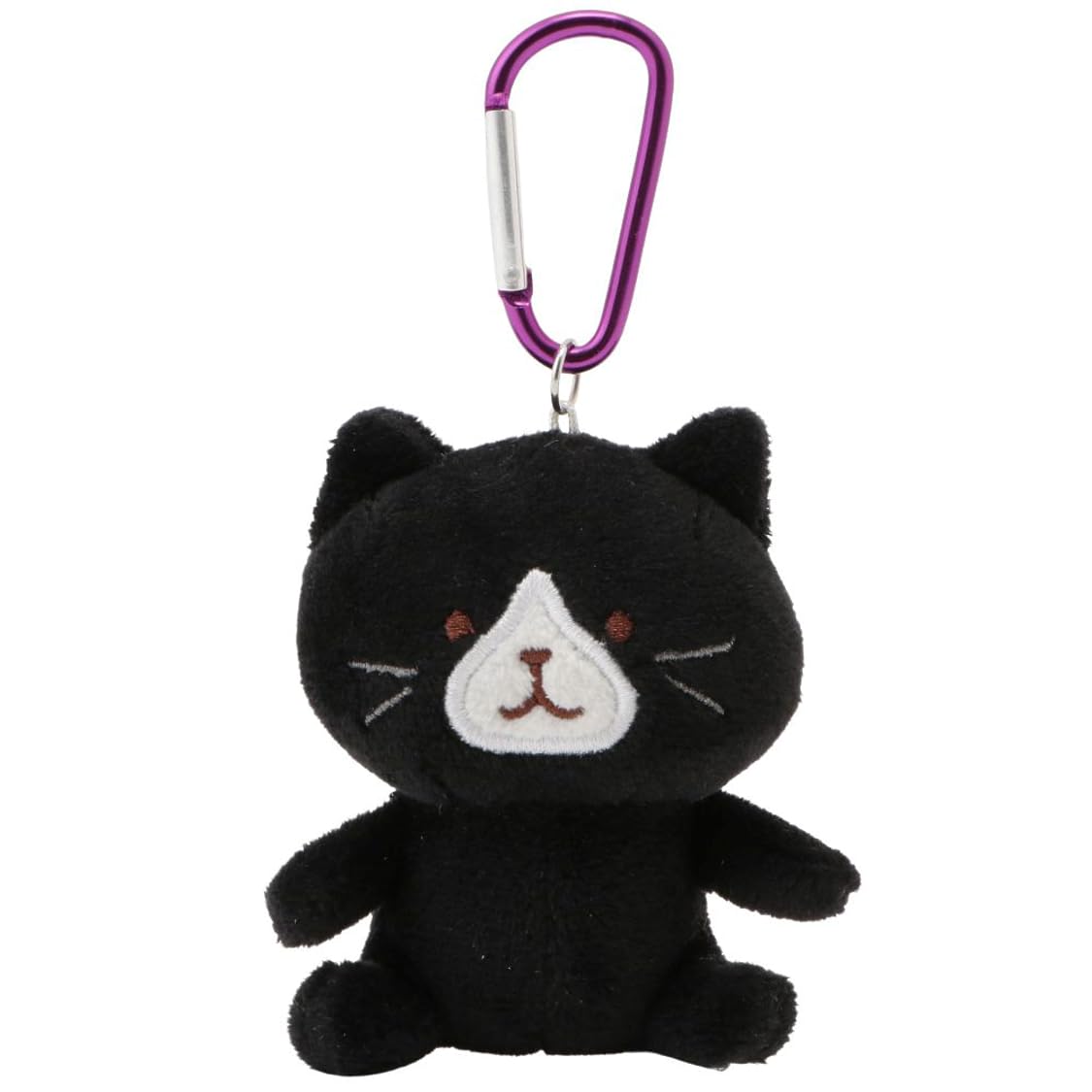 

FukuFukuNyanko Mascot Plush Cute Carabiner 8cm FukuFukuNyanko Hapins Keychain, Cat, Gift, Character, Included, Long, Go-Out Mascot, (Kurosuke)