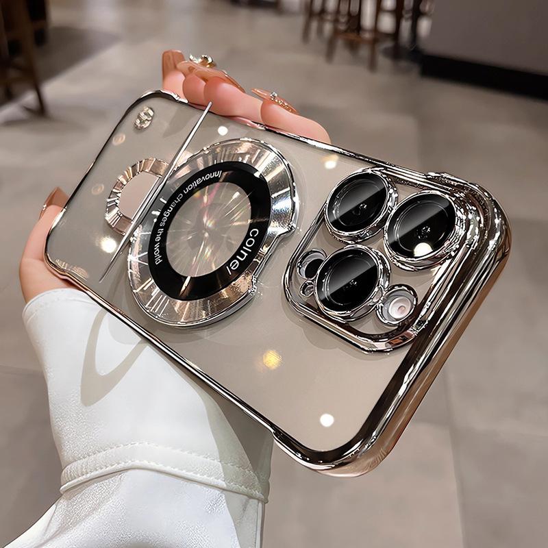 Anwendbar auf iPhone16 Magnetische Handyhülle Apple 15 Promax Schutzhülle 14 Transparent Galvanisiert Ohne Rand