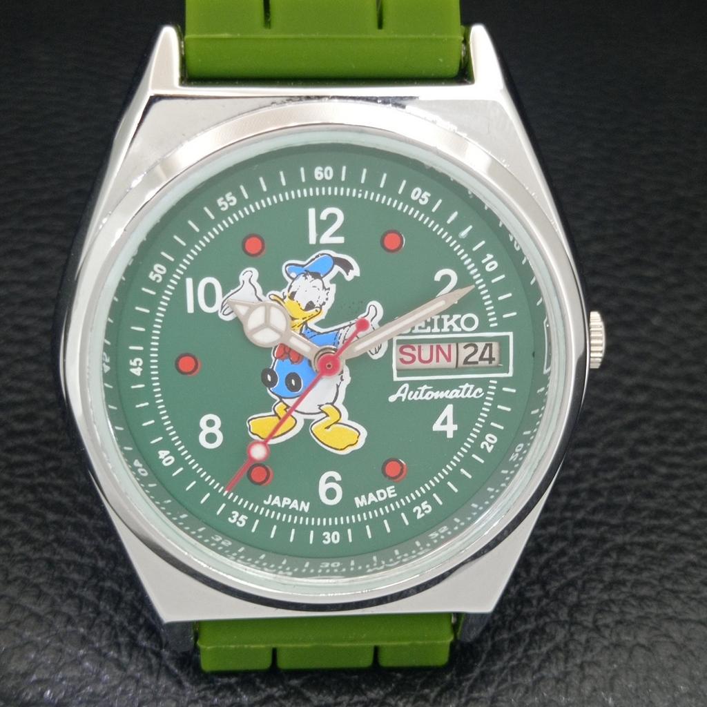 VINTAGE SEIKO AUTOMATIC 6309A REFURBISHED JAPAN MENS GREEN DIAL WATCH a443005-1
