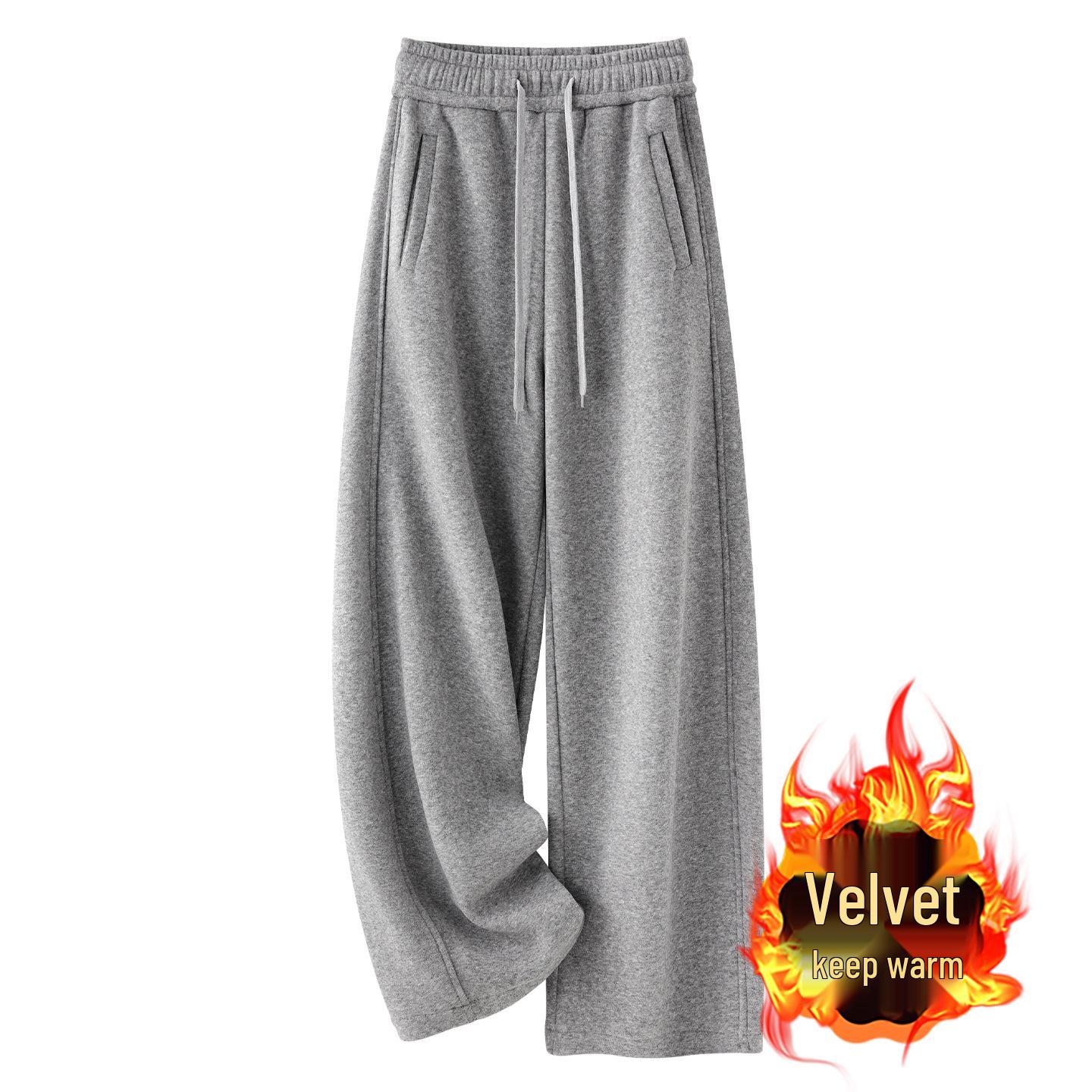Women s High-Waisted Grey Wool Wide-Leg Pants - Autumn/Winter 2025 Slimming Straight-Leg Style XL