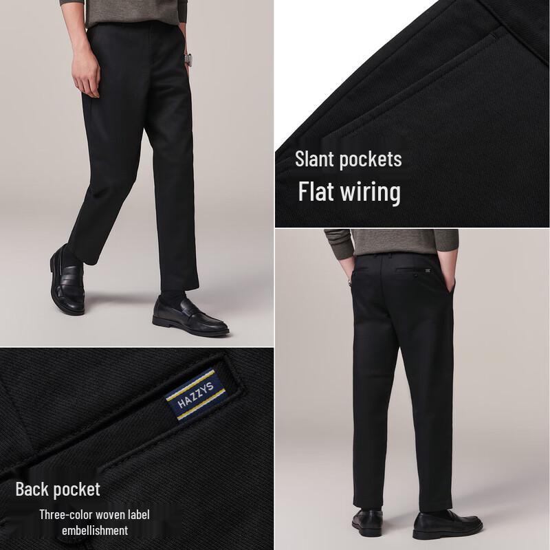 HAZZYS Men's Spring Autumn Cotton Blend Tapered Casual Pants