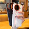 Redmi K80 Pro/Poco F7 Pro Gold Armor Striped Orange Magnetic Phone Case - 5 Piece Protective Set