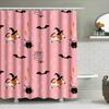Tuniu Cute Halloween Dog Cat Bat Shower Curtain Funny Bathroom Decor Gift For Kids Teens Adults