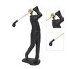 Golfer Figurine Matte Black Beautiful Posture Antislip Base Smoothing Line Golfer Man Statue for Bookshelf Desk Cabinet