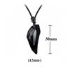 Polished Couple Accessories Black Sapphire Austrian Crystal 18K Plated Wolf Tooth Pendant Necklace