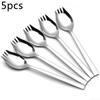 5 sztuk Spork Stal Nierdzewna Łyżka Widelec Sztuć Długi Uchwyt Przenośny Widelec do Makaronu na Deser Lody Sałatkę