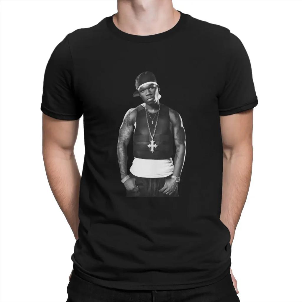 Beliebtes amerikanisches Rap-Sänger T-Shirt für Herren 50 Cent Mode 100% Baumwolle T-Shirts Rundhals Kurzarm T-Shirts Geschenkidee Oberteile
