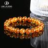 JD Genuine Round Bead Elastic Stretch Buddha Bangles Bracelet 8mm Natural Amber Beeswax Classic CNAS Certified