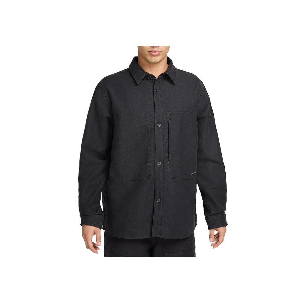 Nike Swoosh Solid Color Breathable Long Sleeve Shirt Men Shirts Black FB7743-060