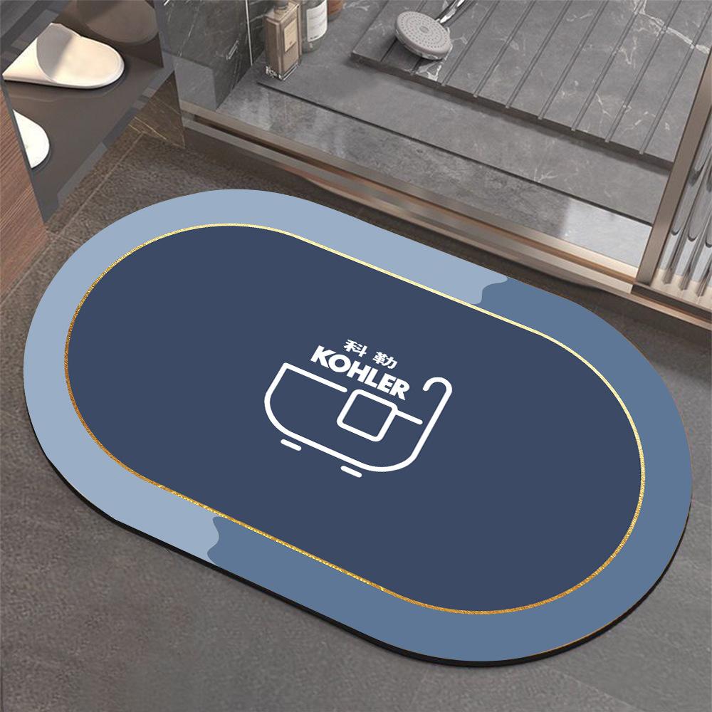 Ceramic Bathroom Gift Floor Mat Doormat Bathroom Absorbent Non-Slip Mat Logo Toilet Carpet Order System