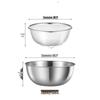 Zhi Shi 304 Stainless Steel Salad Bowl & Draining Basket Set