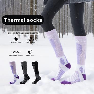 Winter Ski Socks Men Women Thickened Warm Compression Sports Socks Thermal Knee High Socks for Mountaineering Snowboarding Skiing