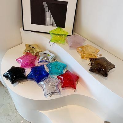 Pequeño Y Lindo Bolso Mensajero de Moda Estrella de Cinco Puntas para Mujer Estilo Extranjero Color Sólido Bolso de Cena Cadena Bolso de Hombro Marea