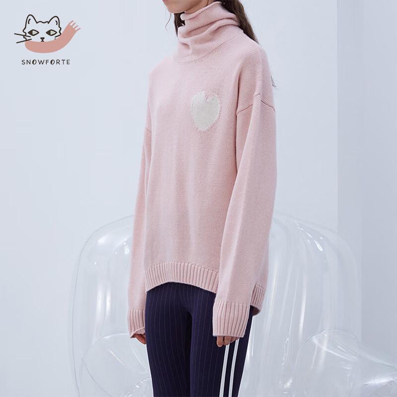 Snooford Women's Cashmere Blend Relaxed Turtleneck Sweater