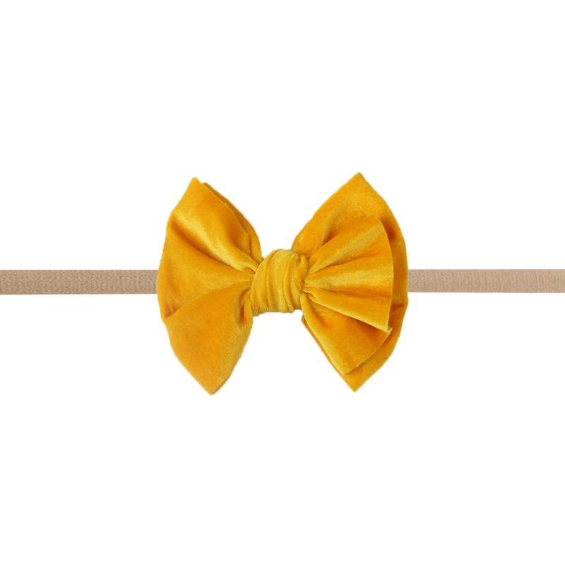 New baby golden velvet bow headband, baby girl does not hurt the skin hair accessories headband Babyhairband