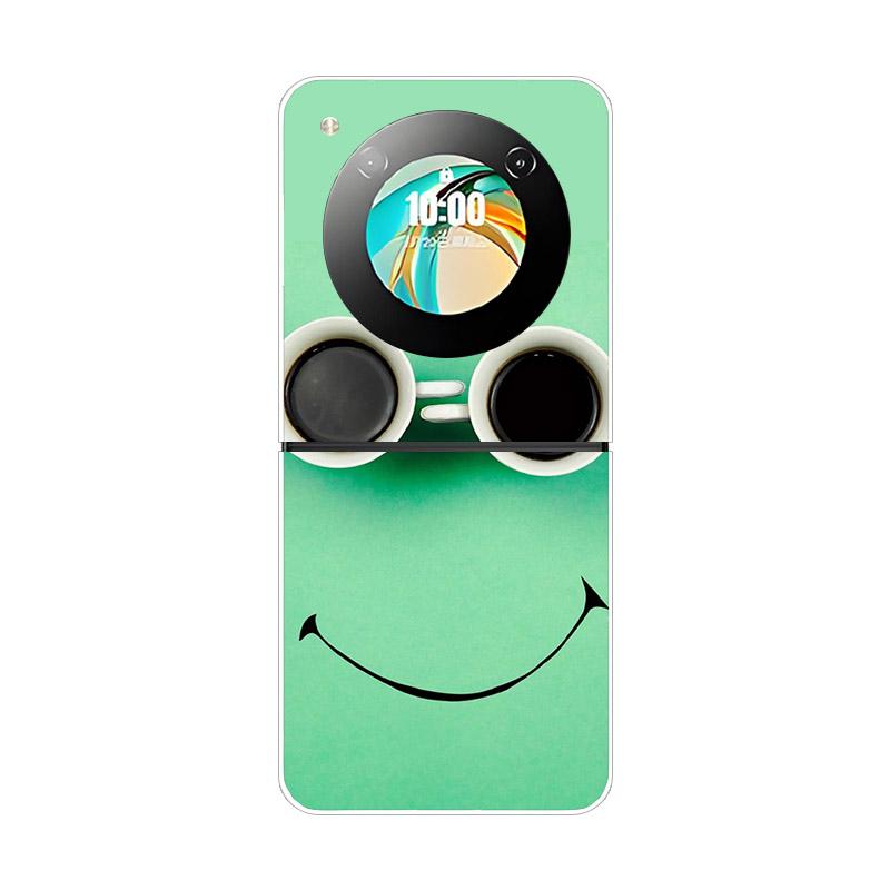 Etui na ZTE Nubia Flip NX724J Modne Malowane Przezroczyste Twarde PC Składane Na ZTE Libero Flip 5G A304ZT Przezroczyste Etui na Telefon Funda