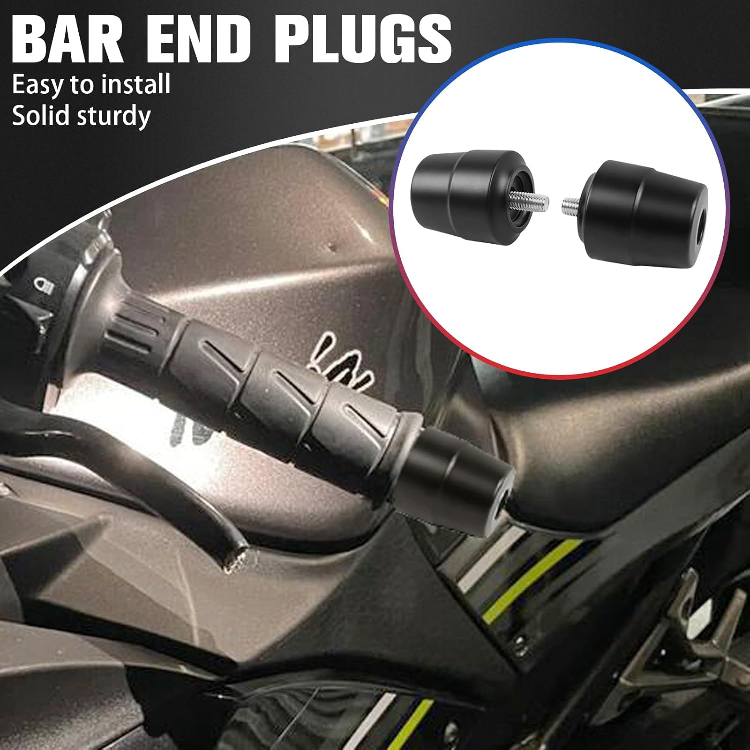 

Motorcycle Handle Bar End Grips Plug Weights Hand Grips Plug Caps Replacement for Kawasaki NINJA1000 Ninja 1000 2020 2021 2022 2023