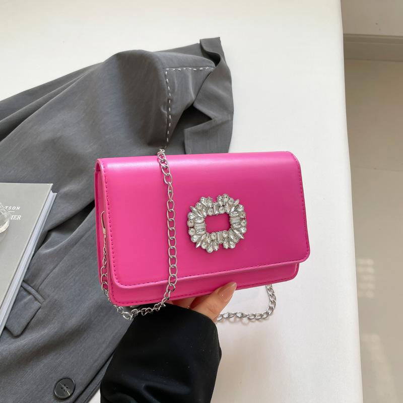 

Модная маленькая квадратная сумка лето новая простая модная женская сумка сумка через плечо яркий бриллиант универсальная сумка-мессенджер розы красного