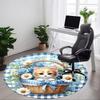 1pc Cat BasketChair Carpet for Office, Indoor Non-Slip Washable Polyester Fiber Carpet, Mat For Office, Machine Washable