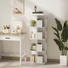 Bookshelf - HOMCOM - Rotating - 4 Levels - 16 Compartments - Particleboard - 39 X 39 X 128.3 Cm - White