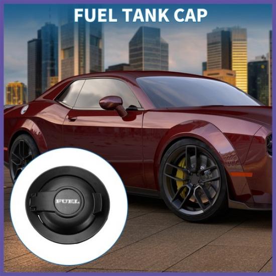 Fuel Filler Door Cover Gas Cap Cover for Dodge Challenger 2008- Black