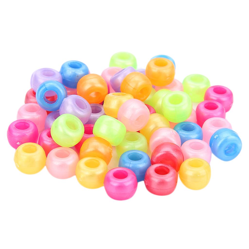 200x Acrylic Round Beads Larhe Hole Jewelry Making DIY Findings Crafts