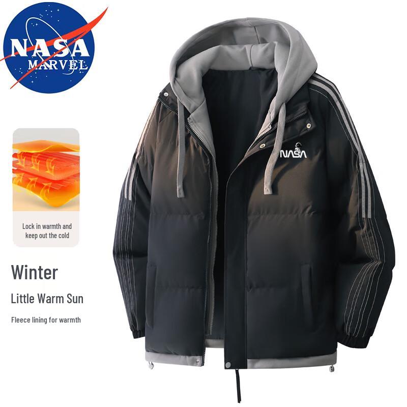NASA MARVEL Men's Hooded Puffer Jacket