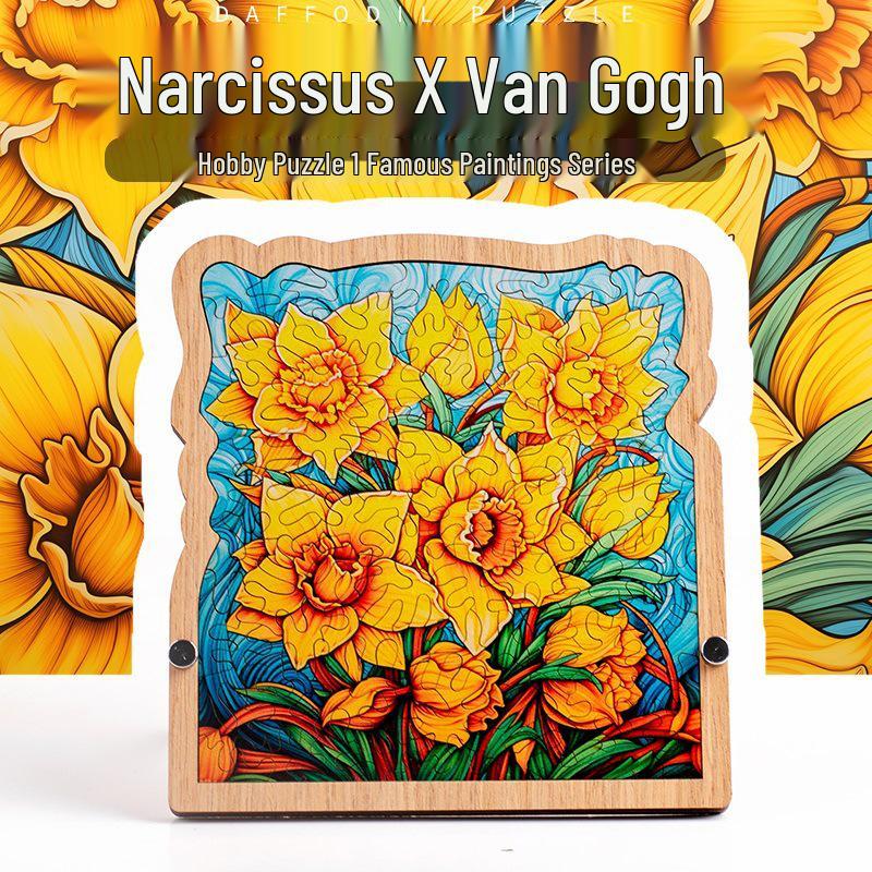 Narcissus Creative High-Difficulty Wooden Jigsaw Puzzle - Educational Gift Toy & Ornament