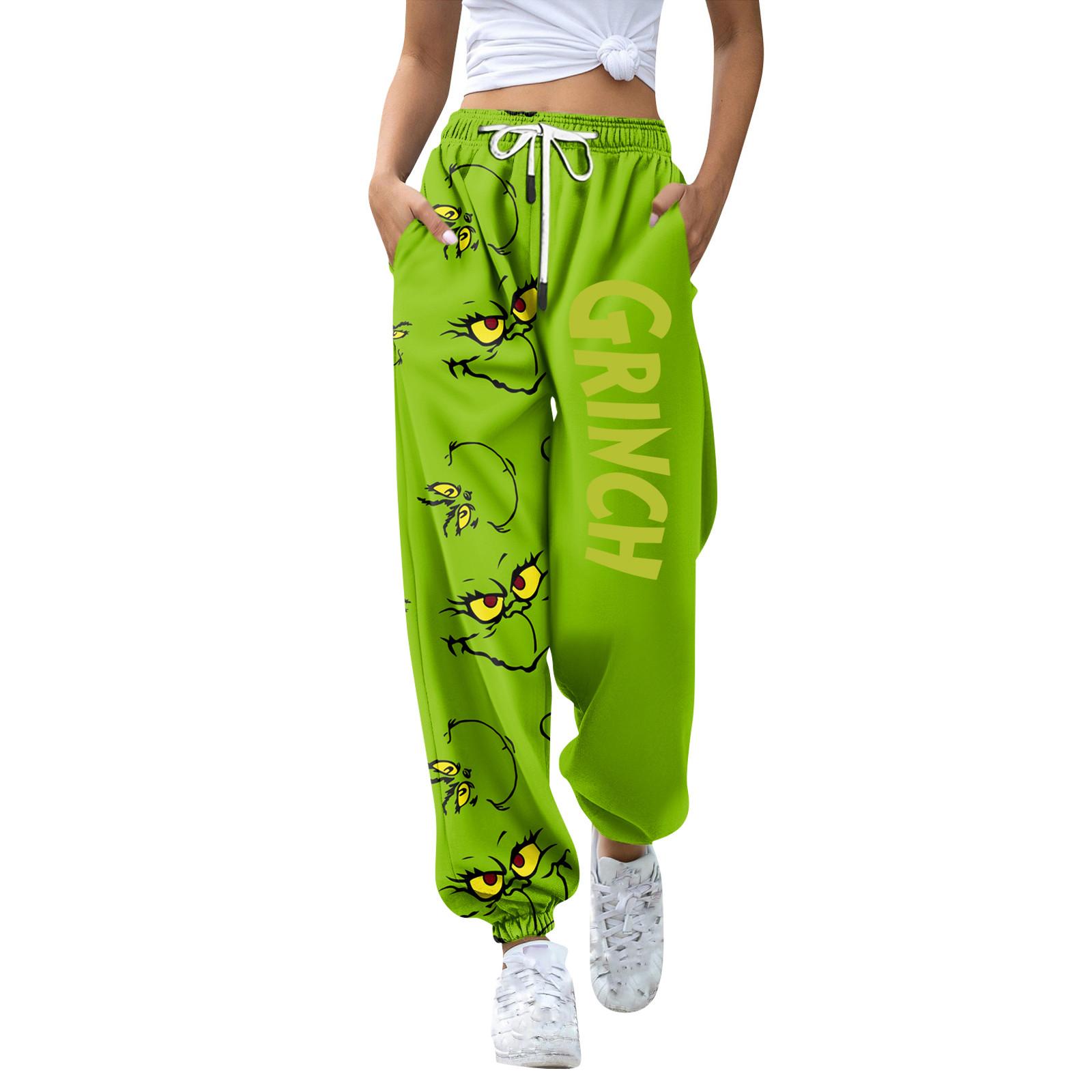 

Женские модные рождественские свободные однотонные повседневные спортивные брюки с завязками на талии XXL